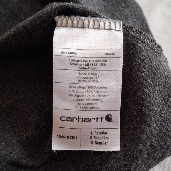 T Shirt Carhartt Camo Flag Built To Last Adult Size L Large Relaxed Fit Made USA - Picture 5 of 7